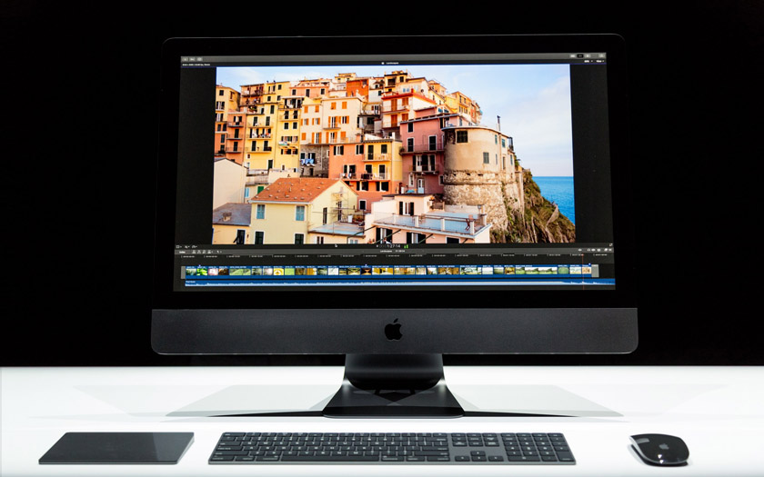 El iMac Pro y sus hermosos accesorios de color gris sideral se muestran en imágenes 1