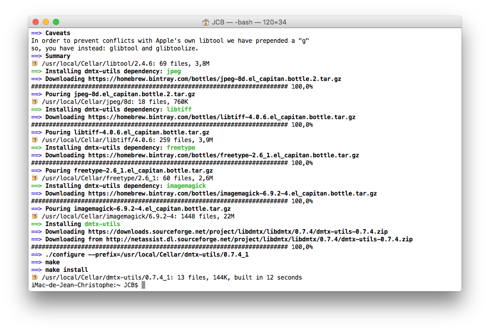 Cree un código QR en Mac OS X El Capitan con el terminal 4