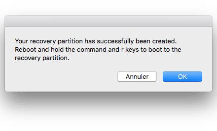 Reparación de la partición de recuperación de Mac OS X El Capitan (10.11)