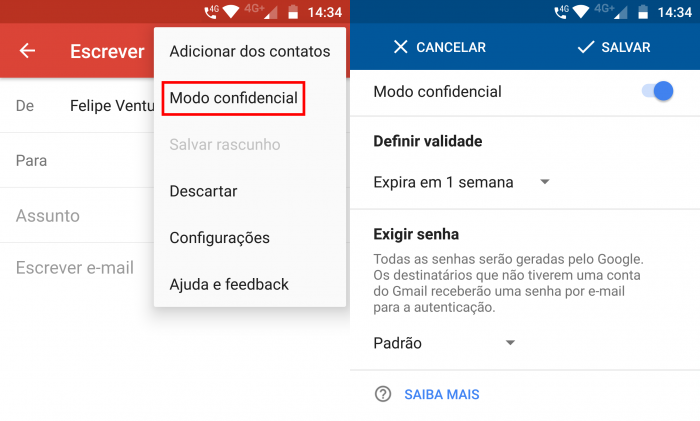 Gmail obtiene el modo confidencial en Android e iOS 2