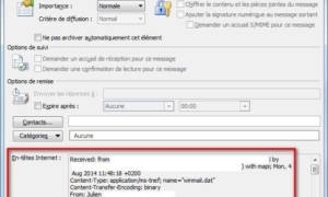 Outlook 2010: muestra el encabezado de un correo electrónico