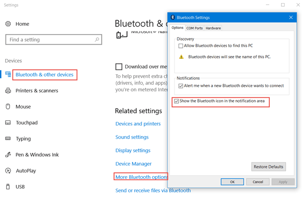 Falta el icono de Bluetooth en Windows 10/8/7 1