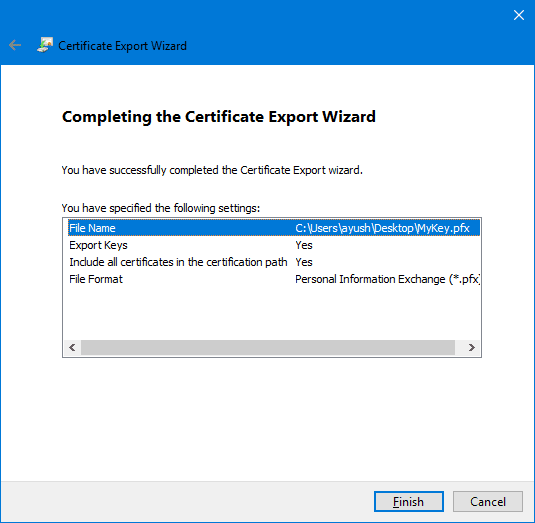 Cómo realizar una copia de seguridad de la clave de cifrado EFS en Windows 10 6
