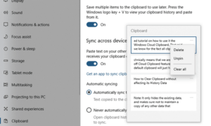 Cómo activar/desactivar y borrar el historial del portapapeles en Windows 10