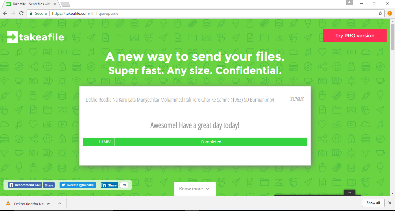 Takeafile te ayuda a compartir archivos grandes más rápido que cualquier unidad de nube