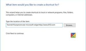Crear un acceso directo a la página web mediante el explorador Edge en el escritorio de Windows 10