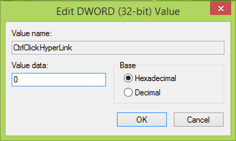 Habilitar o deshabilitar el acceso directo Ctrl+Click para abrir hipervínculos en Word 5