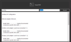EasyCMD le permite ejecutar comandos CMD básicos desde una interfaz de usuario en un PC con Windows.