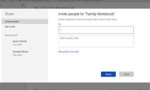 Comparta los portátiles OneNote con su familia mediante la función Microsoft Family