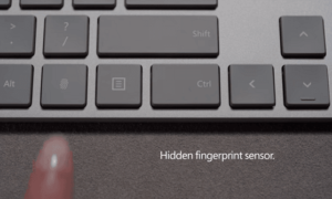 El teclado moderno de Microsoft viene con un sensor de huellas dactilares