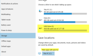 Instalar aplicaciones de Windows 10 en otra partición, unidad externa, USB o tarjeta SD