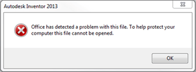 Microsoft Office ha detectado un problema con este archivo