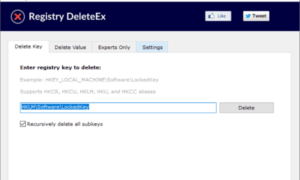 Eliminar claves de registro bloqueadas con Registry DeleteEx para Windows