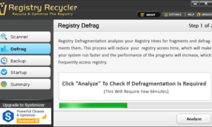 Registry Recycler Portable es otro limpiador y desfragmentador del registro