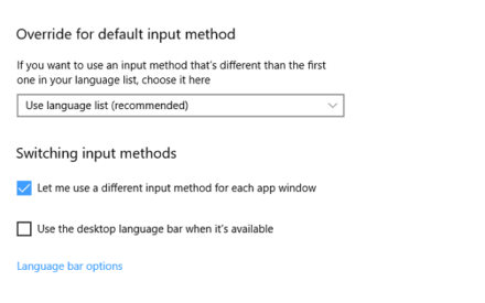 Corrección de los cambios de idioma del teclado de Windows 10 por sí solo