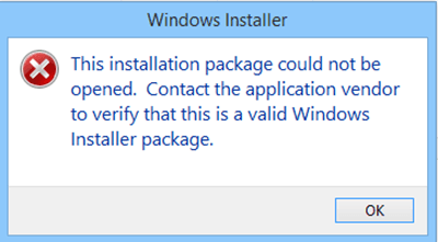 Este paquete de instalación no se pudo abrir en Windows 10/8/7 1