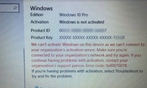 No podemos activar Windows en este dispositivo porque no podemos conectarnos al servidor de su organización.