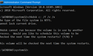 Corregir error de sistema de archivos en Windows 10