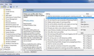 Eliminar automáticamente perfiles de usuario y archivos antiguos en Windows 7