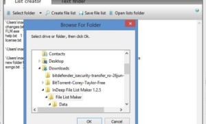 Creador de listas de archivos en profundidad: Lista de archivos y carpetas en su PC con Windows