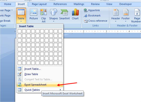 insert-excel-spreadsheet-in-word-using-Table