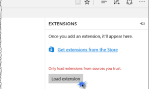 Habilitar las características del desarrollador de extensiones e instalar la extensión Edge desde fuera de Windows Store