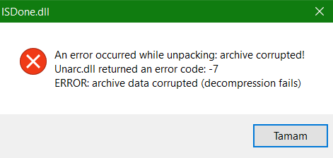 Corregido el error ISDone.dll, Unarc.dll devolvió el mensaje de código de error en Windows 10