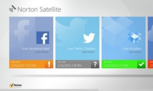 La aplicación Norton Satellite para Windows 8 analiza los enlaces de medios sociales y el contenido de la nube en busca de malware