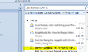 Función de vista de conversación en Microsoft Outlook 2010