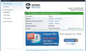 Outpost Security Suite Free ofrece seguridad completa de Internet para Windows