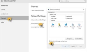 Permitir o impedir que los temas cambien los iconos del escritorio en Windows 10