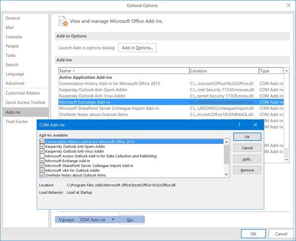 Cómo habilitar, deshabilitar o eliminar complementos de Microsoft Outlook