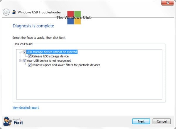 Solucionar problemas y problemas de USB con el solucionador de problemas de USB de Windows