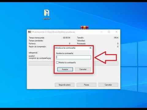 Como agregar una contrasena al archivo zip en windows 10 8 7