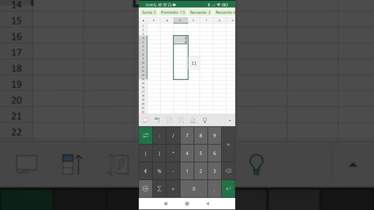 ¿Cómo arrastrar una fórmula en Excel en el Iphone?