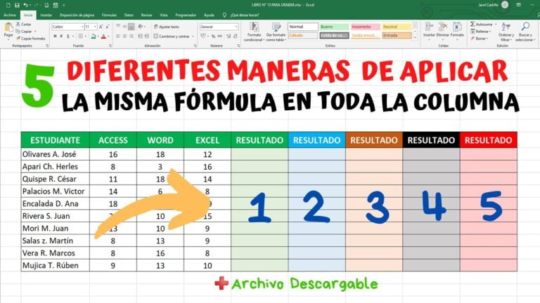 Como Aplicar Una Misma Formula A Varias Celdas En Excel