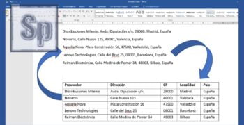 ¿Cómo convertir un texto a una tabla en Word?