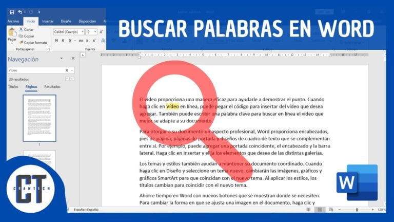 How to search for a word in the text?