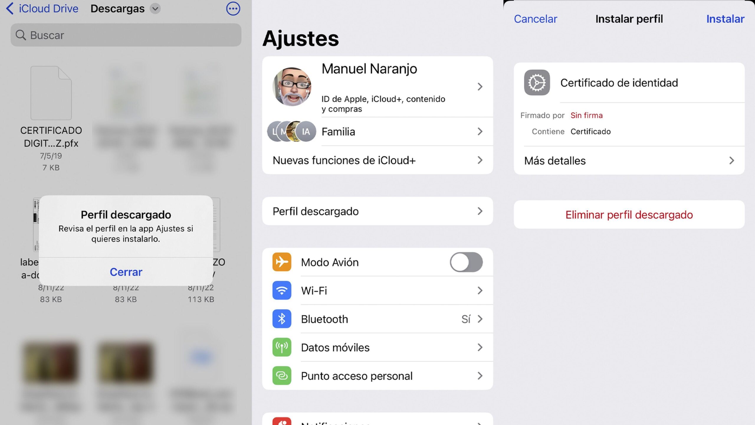 Instalación del certificado en Android