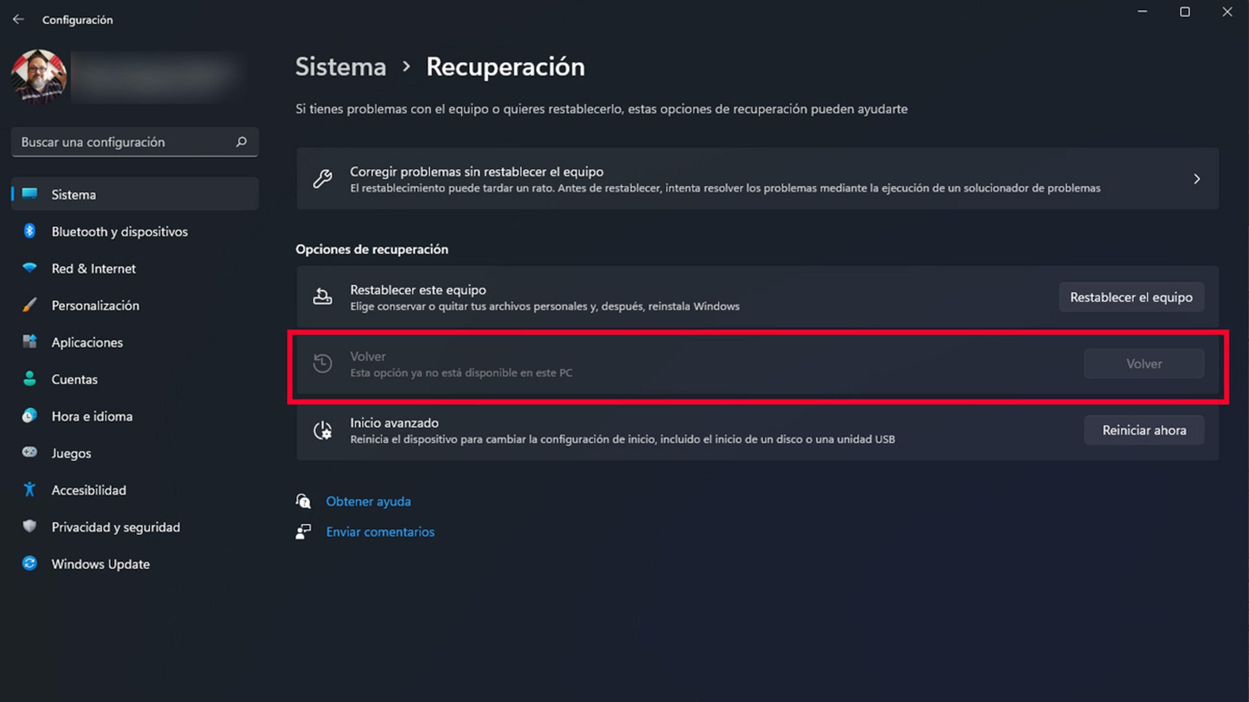 Modo seguro y opciones avanzadas Windows 11