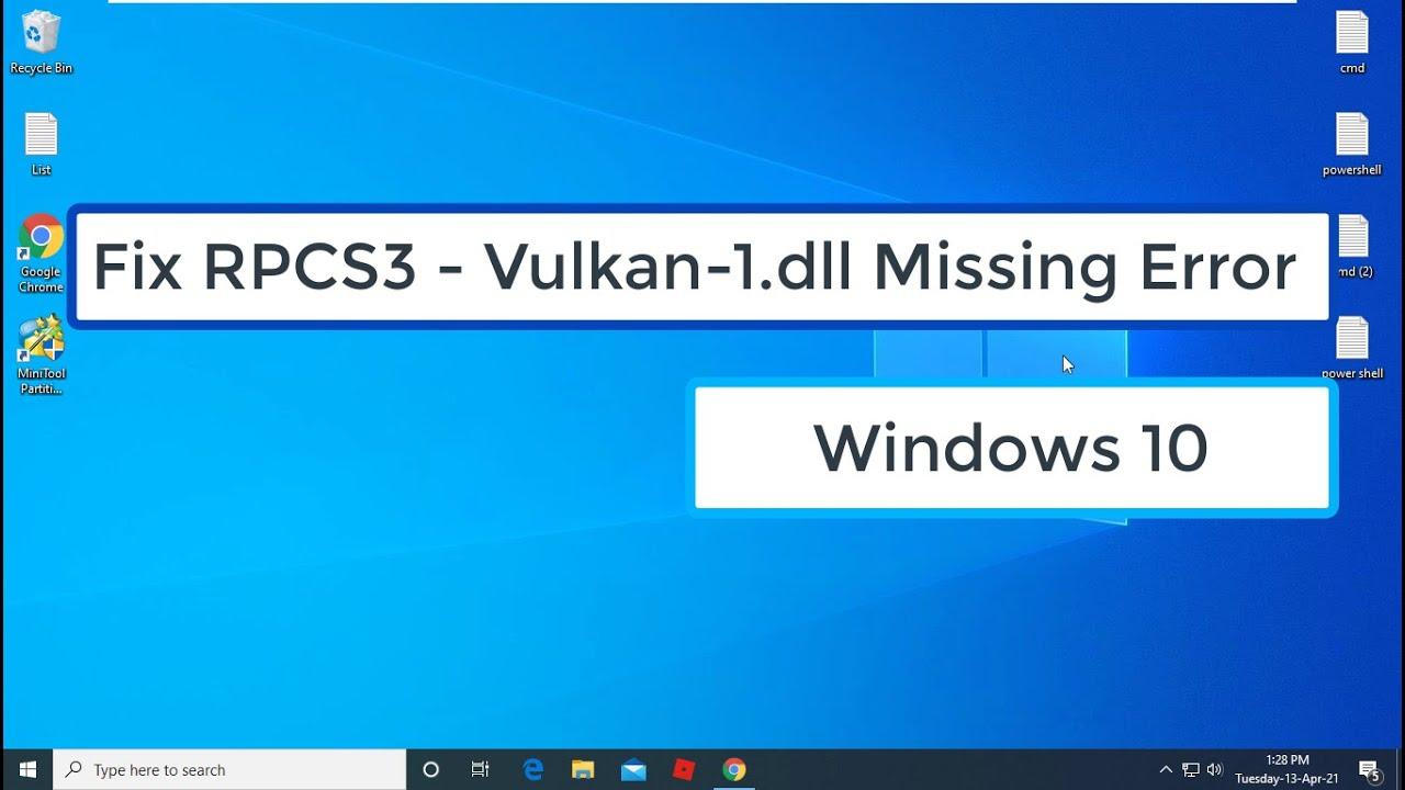 Solución al error de vulkan-1.dll