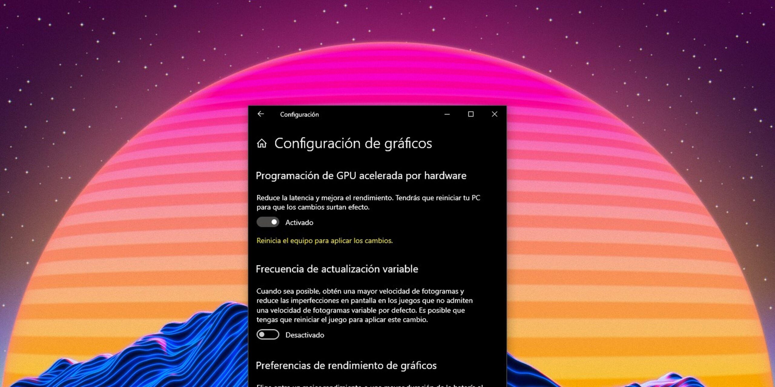 Activar HAGS en Windows 10 y 11