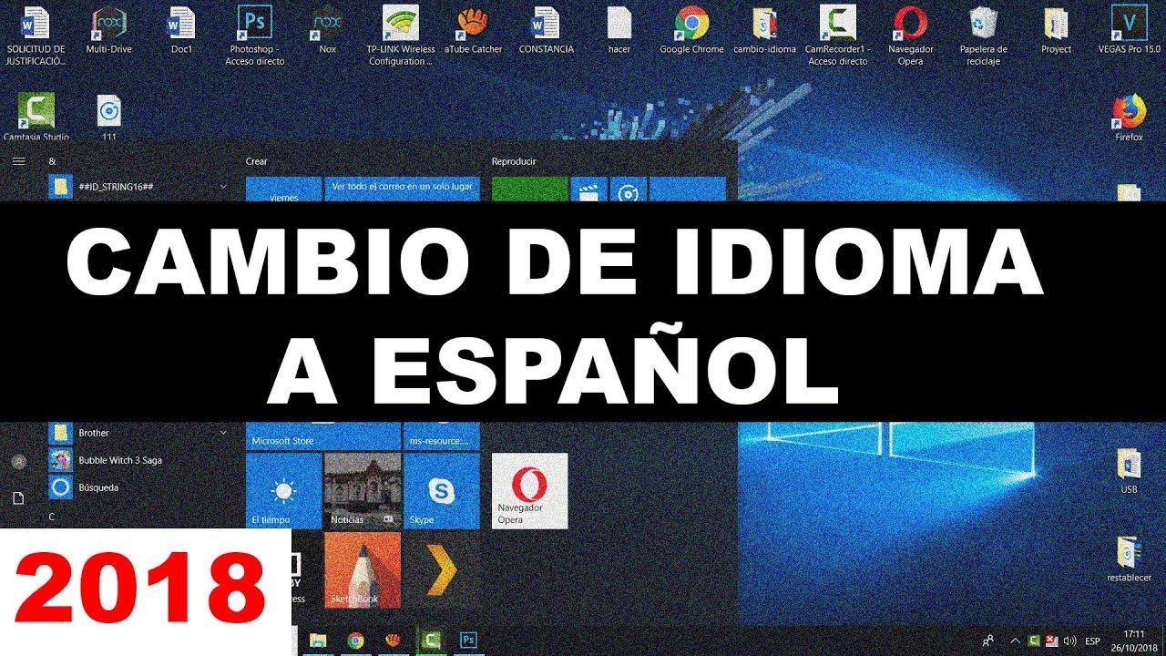 Opciones de idioma y región en Windows 10