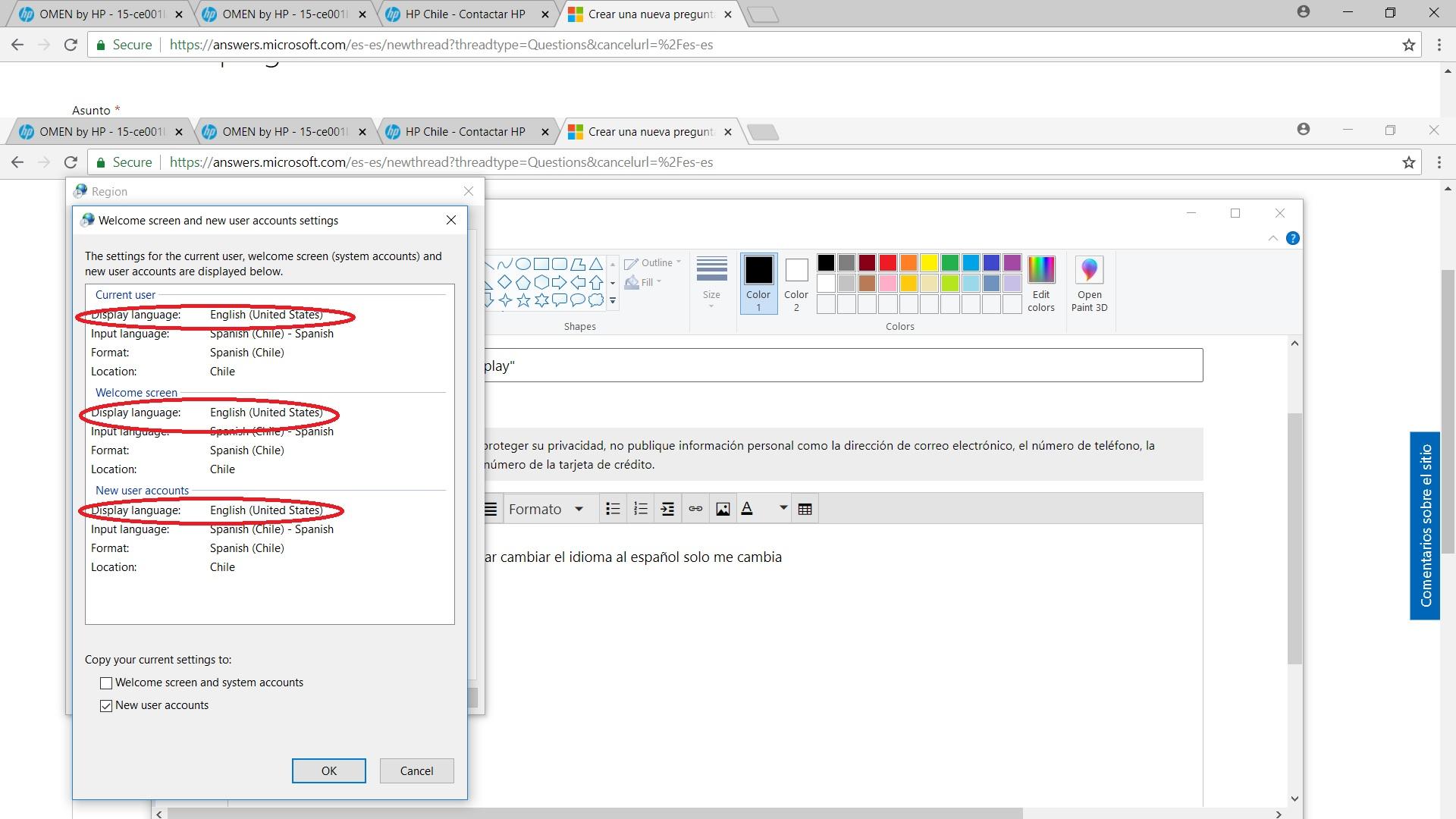 Icono de método de entrada en Windows 10