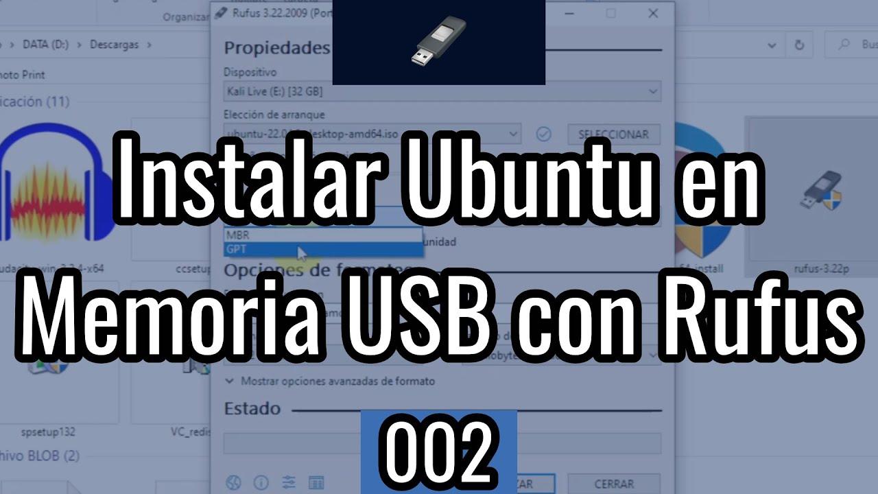 Crear USB de arranque para Ubuntu