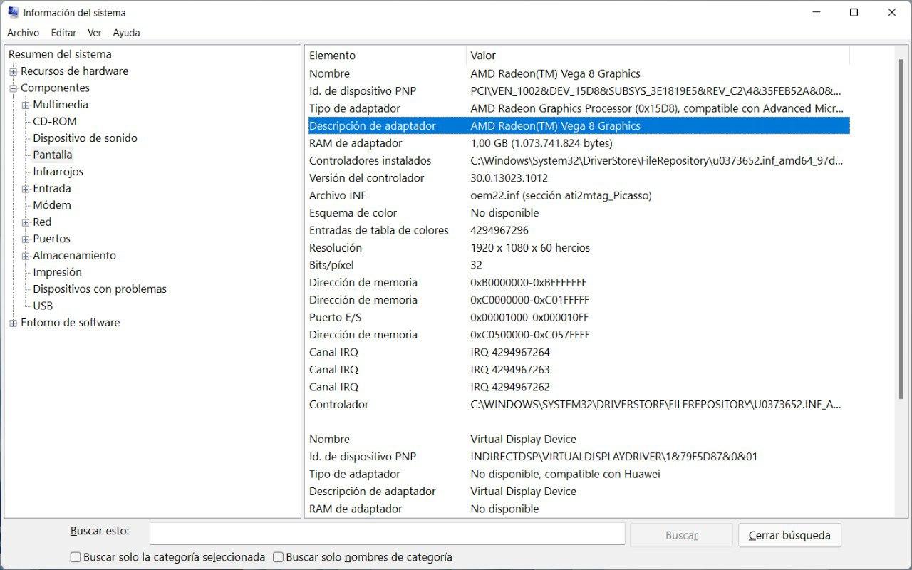 Administrador de tareas con GPU en Windows