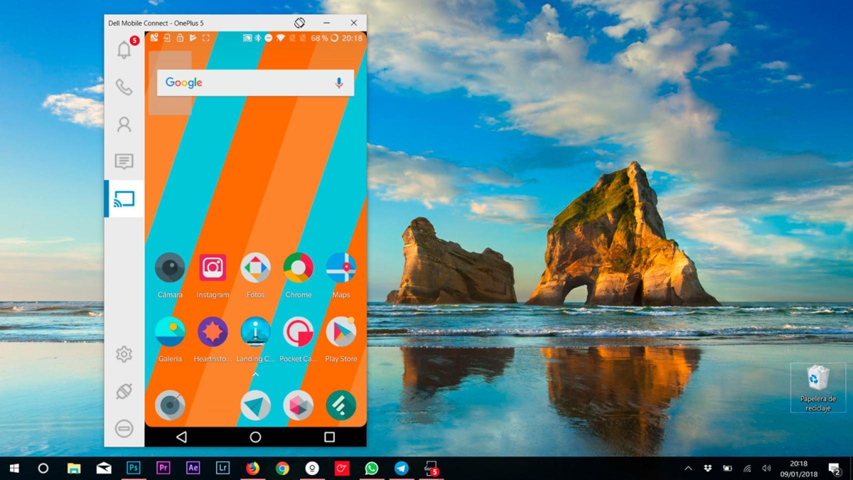 Dell Mobile Connect en Windows con móvil
