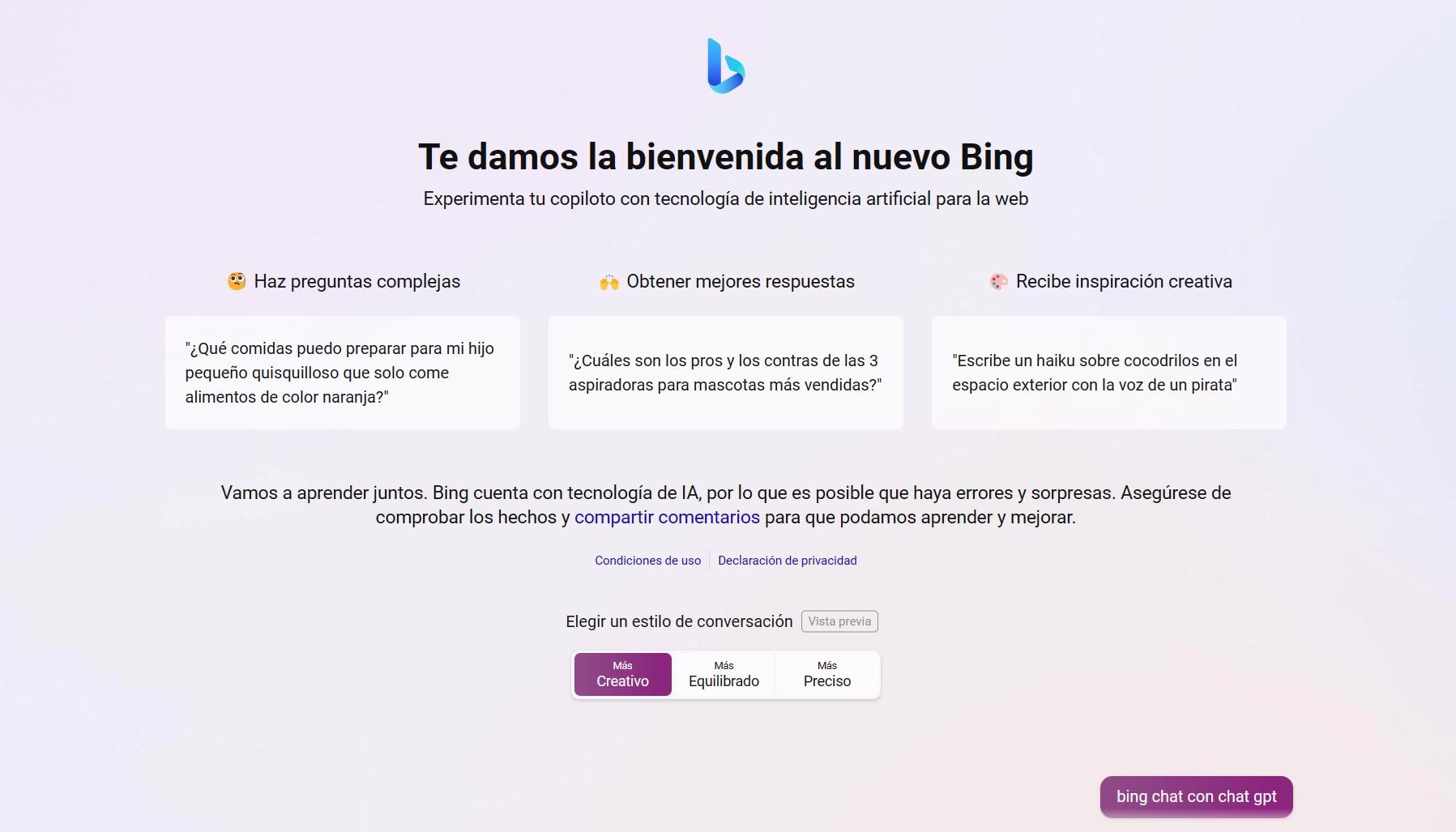 Activar chat Bing en Edge