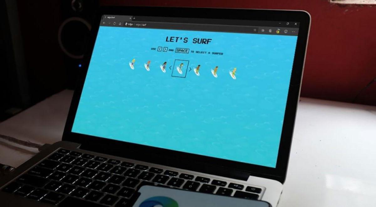 Juego de surf en Microsoft Edge