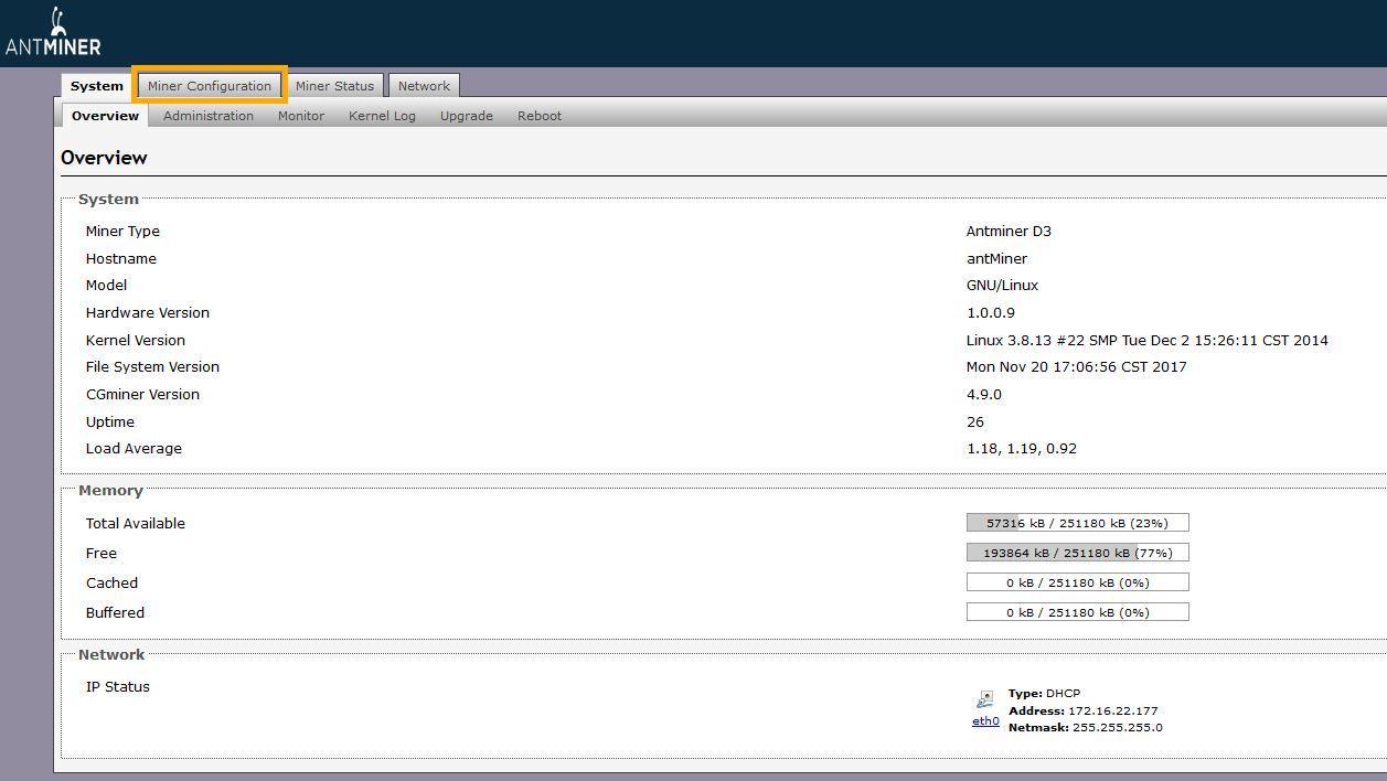Configuración de mineros Bitmain Antminer